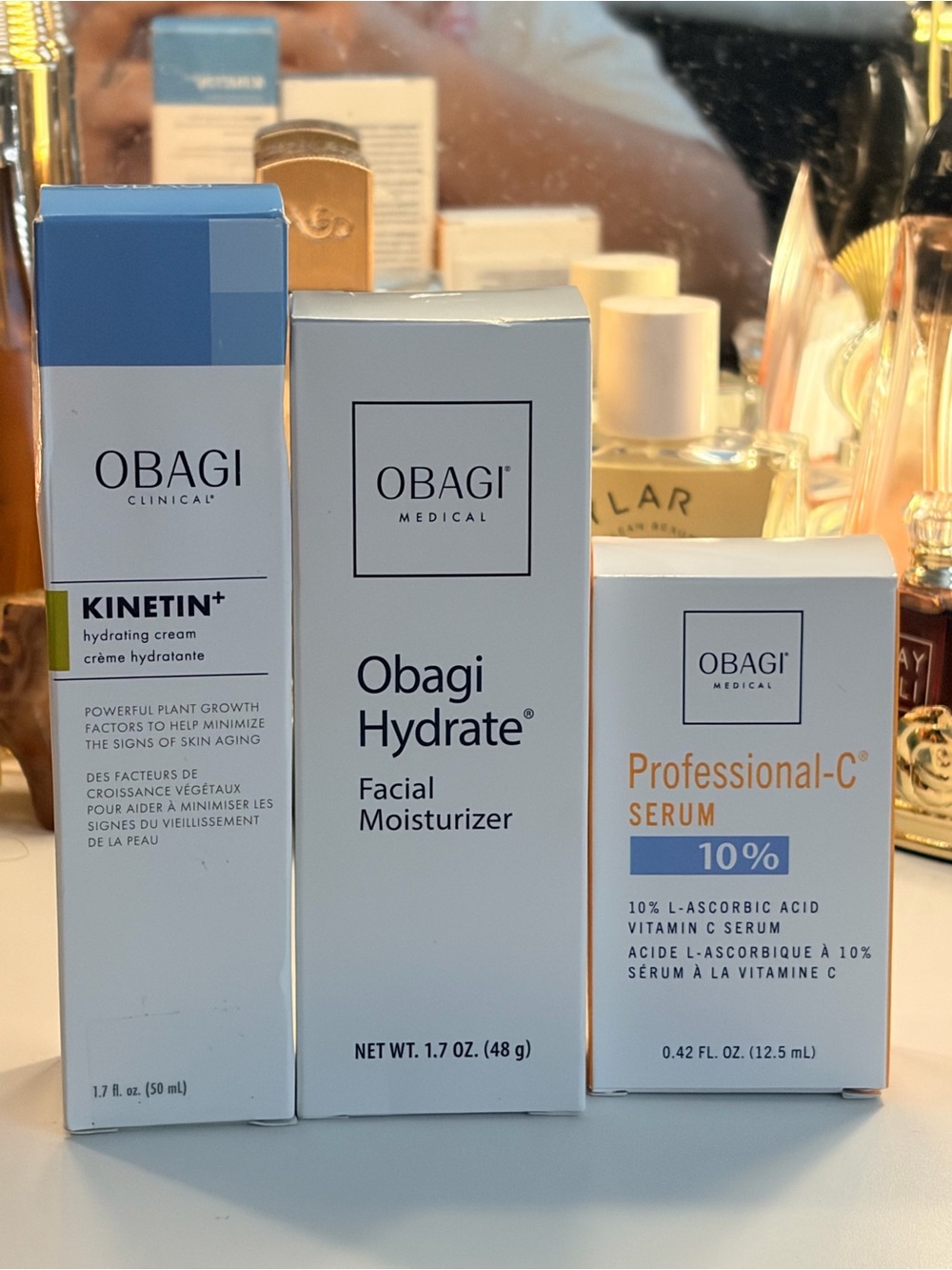 Obagi Kinetin, Hydrate Facial Moisturizer, & Professional-C Serum